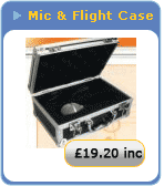Microphone with cable and flight case