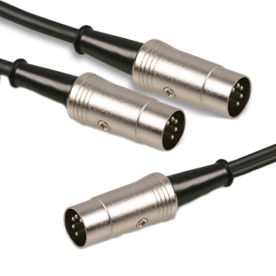 Hosa MID-201 Dual MIDI Cable 1 m Dual 5-pin DIN to Same 