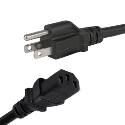 US NEMA5 15 Plug to IEC C13 2m Power Cable US 3 Pin Plug to C13 IEC