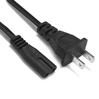 with Premium Quality Copper Wire Core 2 Prong CATV Black Game & Sony Non Polarized for Satellite NEMA 1-15P to C7 / IEC 320 UL Listed 10ft Power Cable Figure 8 Power Cord 